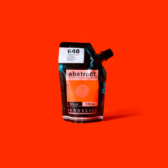 Black tube with unknown contents on a bright orange background